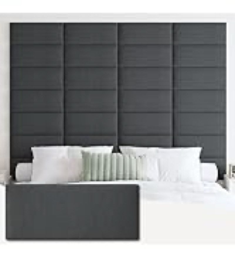 IFNOW Wall Mounted Upholstered Headboard King, 3D Peel and Stick Soundproof Panels, Reusable and Rem