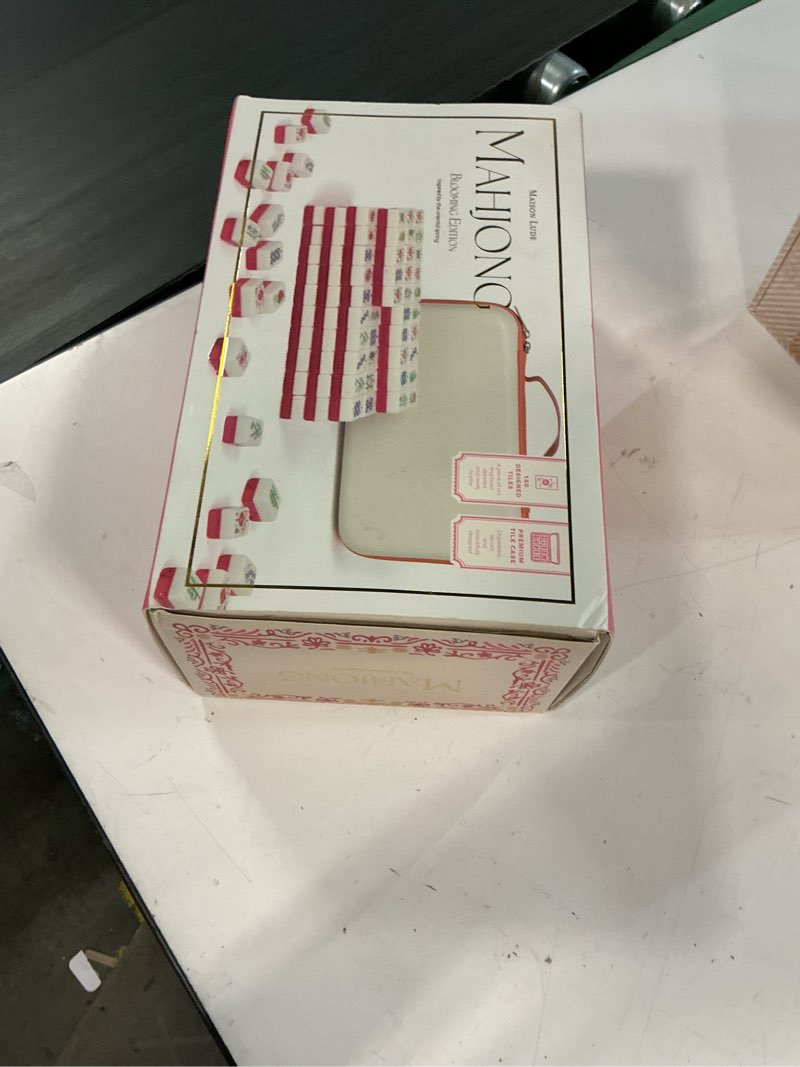 Condition photo showing Good Condition for blossom mahjong tile set - 160 1.2-inch pink american mahjong tiles with travel case, 3 dice & beginner's guide
