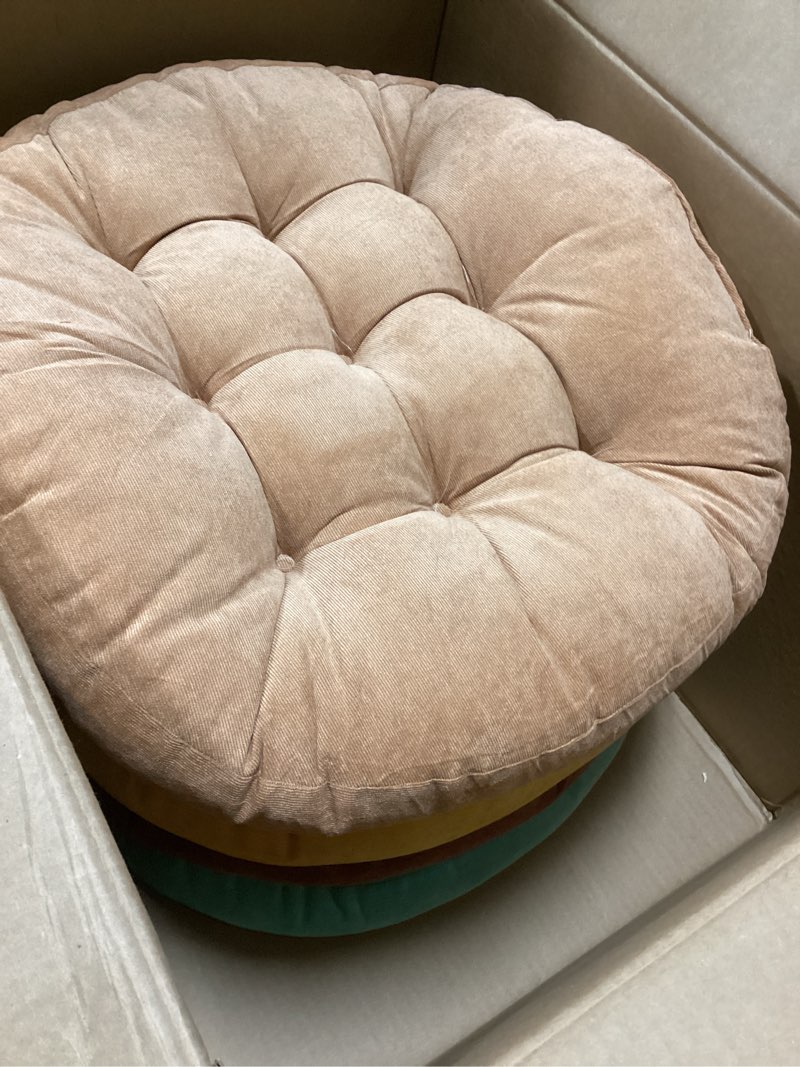 Condition photo showing Good Condition for jerify floor pillow cushions large round square large meditation floor pillow for classroom adult meditation picnic party seating learning daycare school(square,ivory white,4 pcs) square 20 x 20 ivory white 4