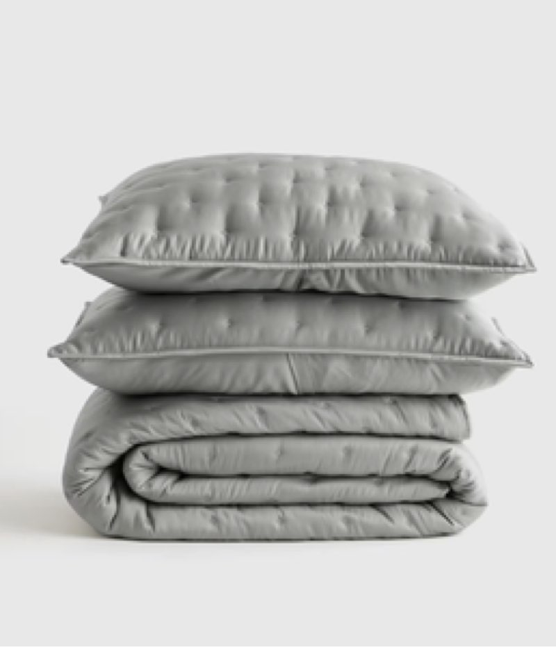 bamboo dream quilt set color: eucalyptus size: full/queen