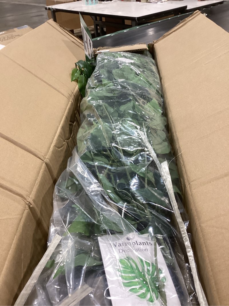 Condition photo showing Good Condition for Artificial Ficus Tree, 7ft Silk Fake Ficus Leaves Plant with Basket, Indoor Outdoor Faux Green Tree for Home Garden Office House Livingroom Décor Ficus 7ft