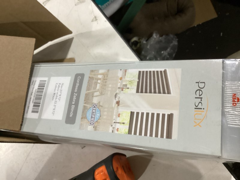 persilux zebra shades cordless, light filtering roller blinds for windows (23" w x 72" h, white) lig