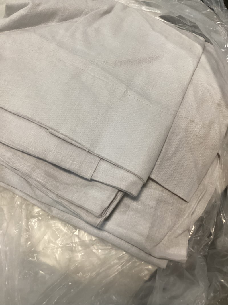 Condition photo showing Good Condition for european linen true blackout curtain, 96x96, cloud
