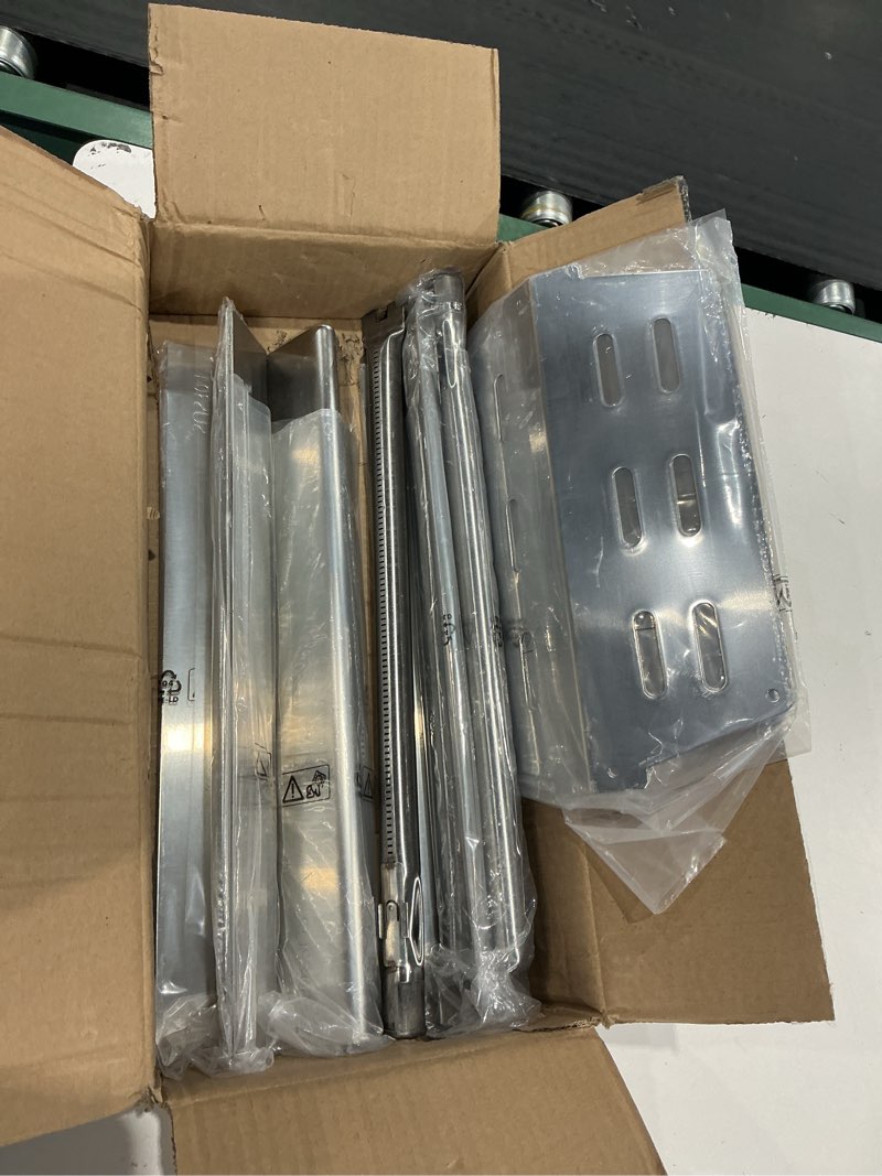 Condition photo showing As Is for genesis 300 310 series grill parts kit for weber genesis e310 e330 s310 e320 s330 ep310 s310 s320 ep330 parts, sus 304 stainless steel flavorizer bars heat deflector burner tube kit, 7620 7622 62752 stainless steel silver