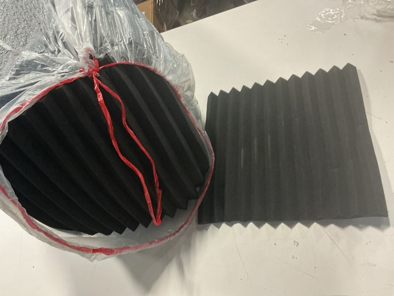 Condition photo showing As Is for Focusound 80 Pack Acoustic Foam Panels 1" x 12" x 12" Sound Proof Foam Panles Soundproofing Noise Cancelling Wedge Panels for Home Office Recoding Studio with 420PCS Double-Side Adhesive