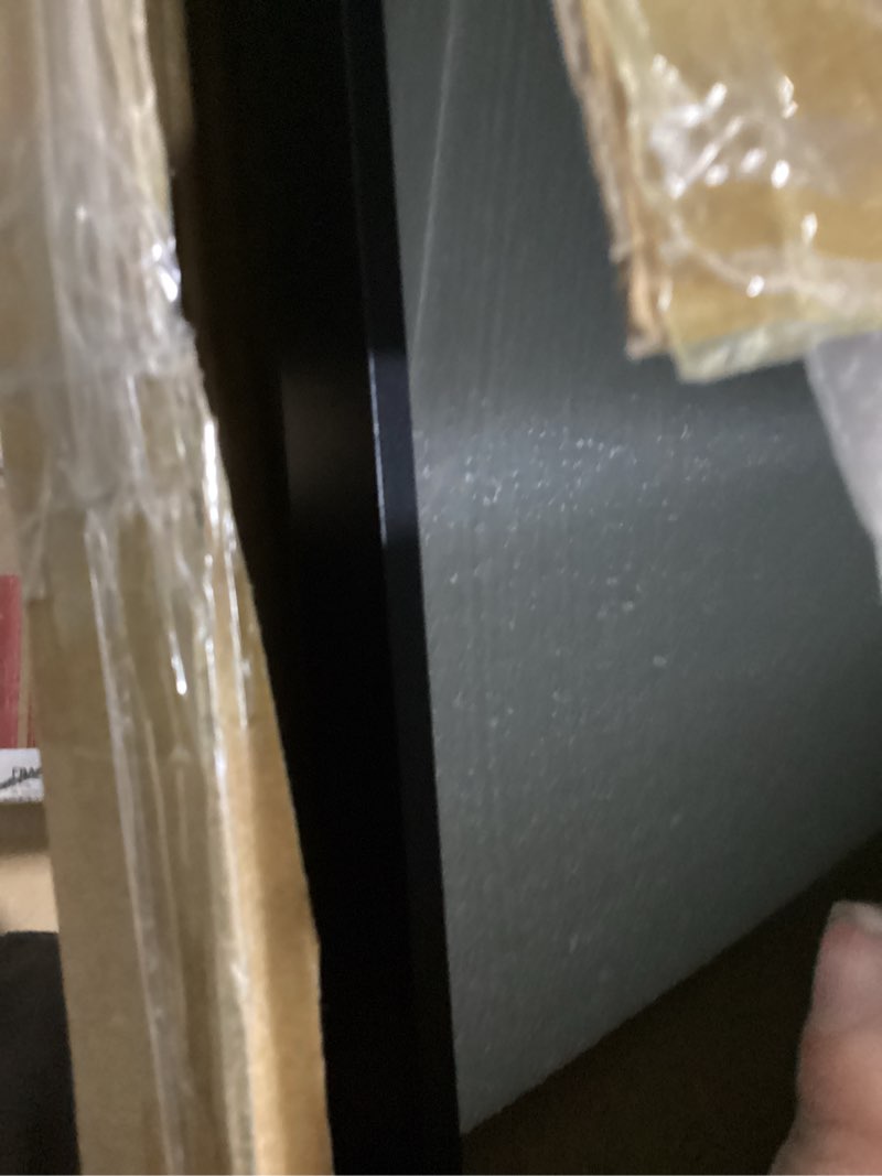 Condition photo showing As Is for Delma Wall Full Length Mirror,Standing Mirror Full Body,Large Floor for Wall Door Bedroom Bathroom Living Room with Aluminium Frame(with Stand,56x15-Black) Rect Black 56"L x 15"W