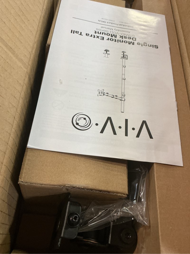 Condition photo showing Good Condition for vivo extra tall single monitor desk mount, 39 inch pole vesa stand for 13 to 32 inch screens and up to 38 inch ultrawides, holds 22 lbs, black, stand-v011 black 39" tall
