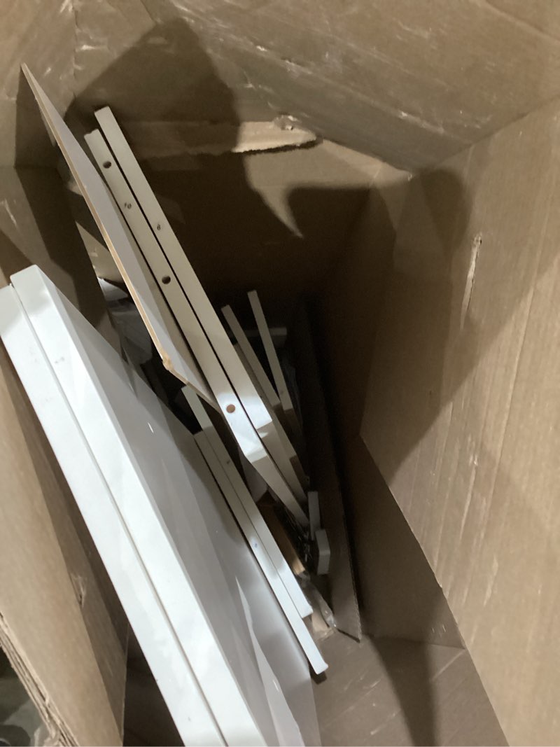 Condition photo showing As Is for clikuutory modern lighting 63 inch tv stand with large storage drawer for 50 55 60 65 70 75 inch tvs, tv console with 20 color led lights, entertainment center media and open shelf for bedroom, white 63”w×14”d×18”h white