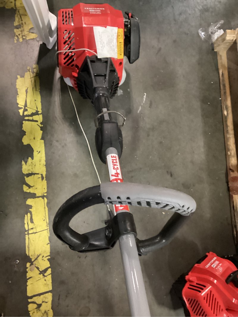 Condition photo showing As Is for craftsman ws4200 30-cc 4-cycle 17-in straight shaft attachment capable gas string trimmer