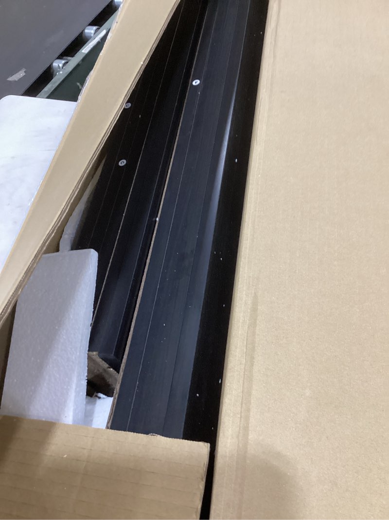 Condition photo showing As Is for furinno jaya book shelf, 5-tier bookshelf, bookcase with adjustable shelves, 9.5" x 24.5" x 71.2", for organization and storage, for living room, bedroom, home office, blackwood black 5-tier