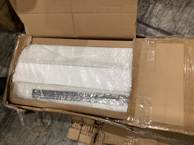 Condition photo showing New/Like New for fredbeck 36in x 84in white glass barn door with 6.6ft 79inch sliding door hardware kit included & handle,pvc surface,need to assembly,water-proof
