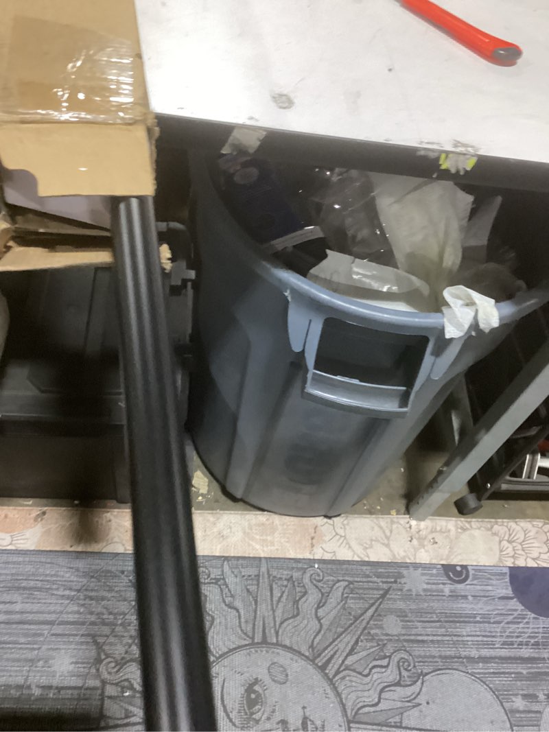 Condition photo showing As Is for zeerobee curtain rods for windows 48 to 84, 1 inch industrial wrap around black curtain rod, indoor/outdoor room divider adjustable drapery pole, 48"-86" 48" to 86" black
