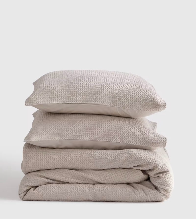 quince organic luxe honeycomb duvet cover set queen 