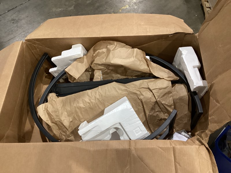 Condition photo showing As Is for 59in Wall Mounted Wine Rack with LED Light, Half Round Multi Tier Wine Rack with Wine Glass Hooks, Iron Wine Bottle Display Rack for Kitchen, Bar, Cafe (Black, 59 * 7.87 * 47.2INCH) Black 59 * 7.87 * 47.2INCH