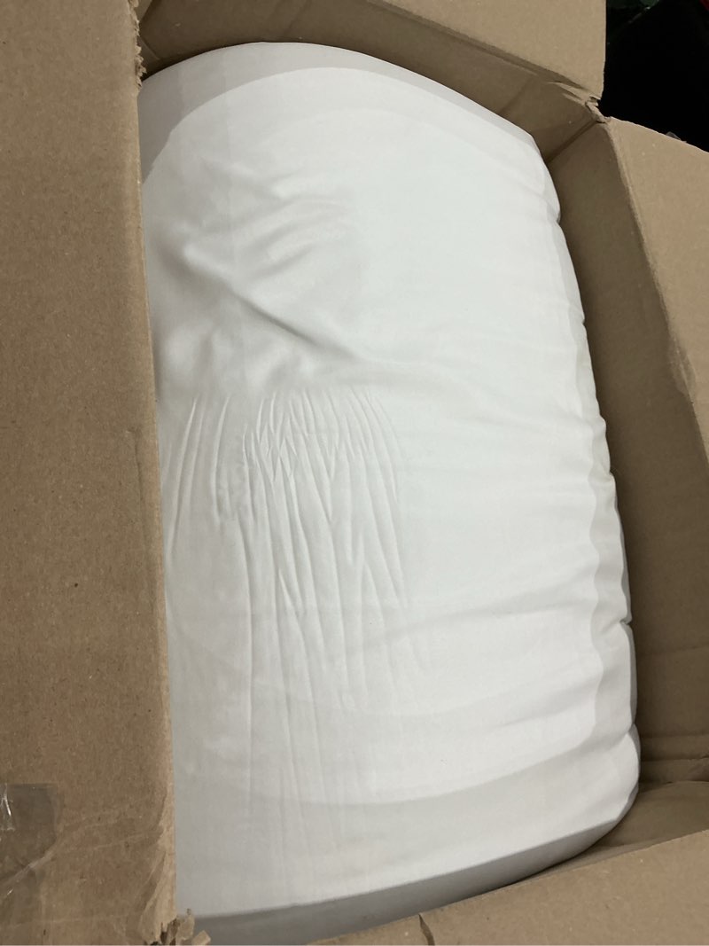 Condition photo showing As Is for hombys couch cushion replacement wrapped with polyester batting, high density couch cushions inserts with dacron fiber layer,upholstery cushion padding with removable cover,5 inch thick,22"x22" 22"x22"x5"