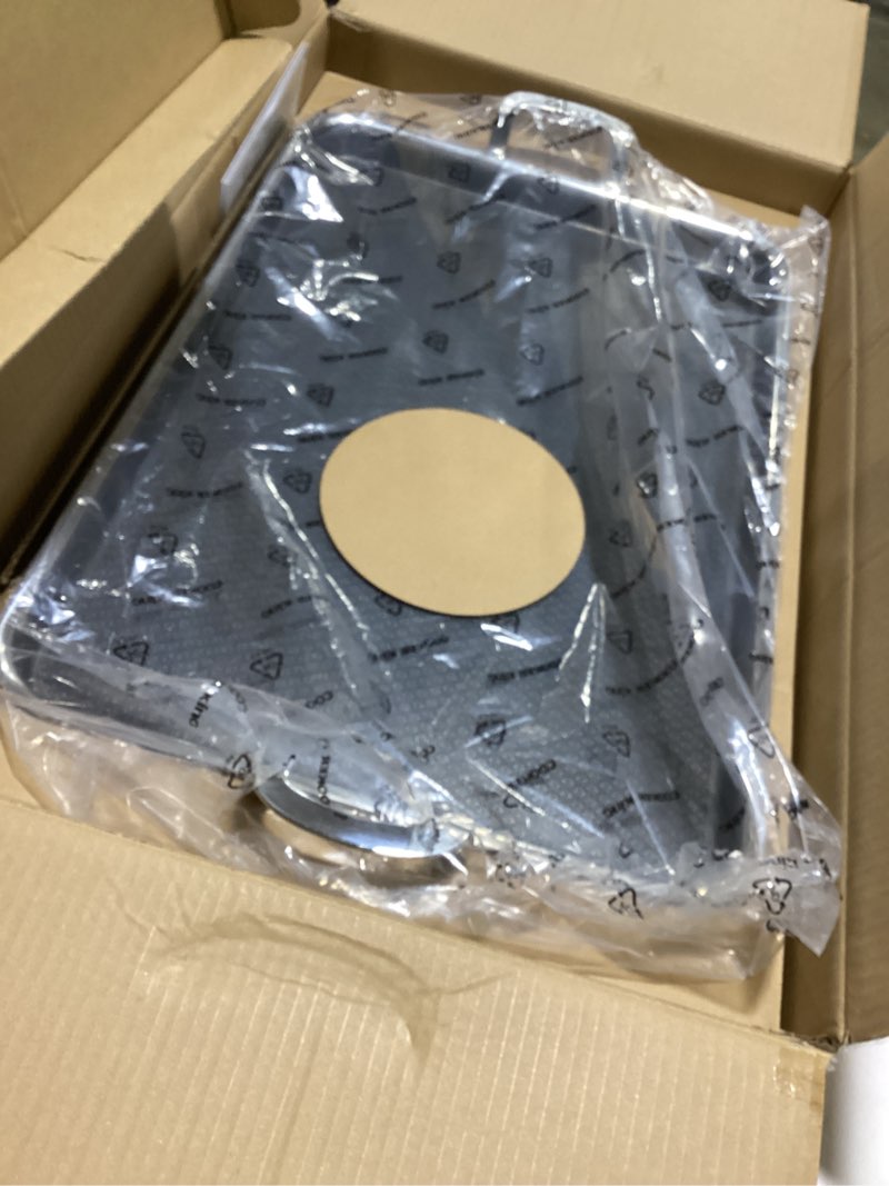 Condition photo showing New/Like New for Stainless Steel Double Burner Griddle Pan, Nonstick Flat Top Grill Plate with Stainless Steel Handles, Induction Ready, Compatible with All Cooktops, Dishwasher-Friendly, Oven-Safe, Rectangular