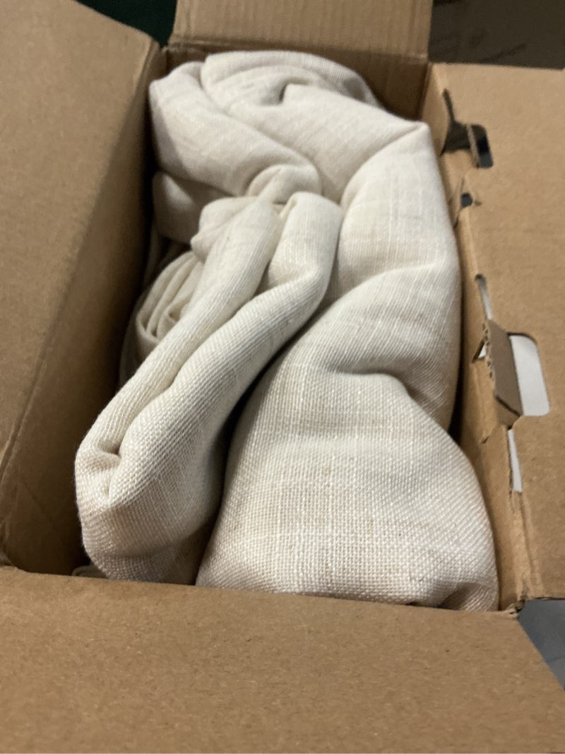 Condition photo showing Good Condition for miulee natural linen curtains 102 inch long 4 panels light filtering window drapes with rod pocket b