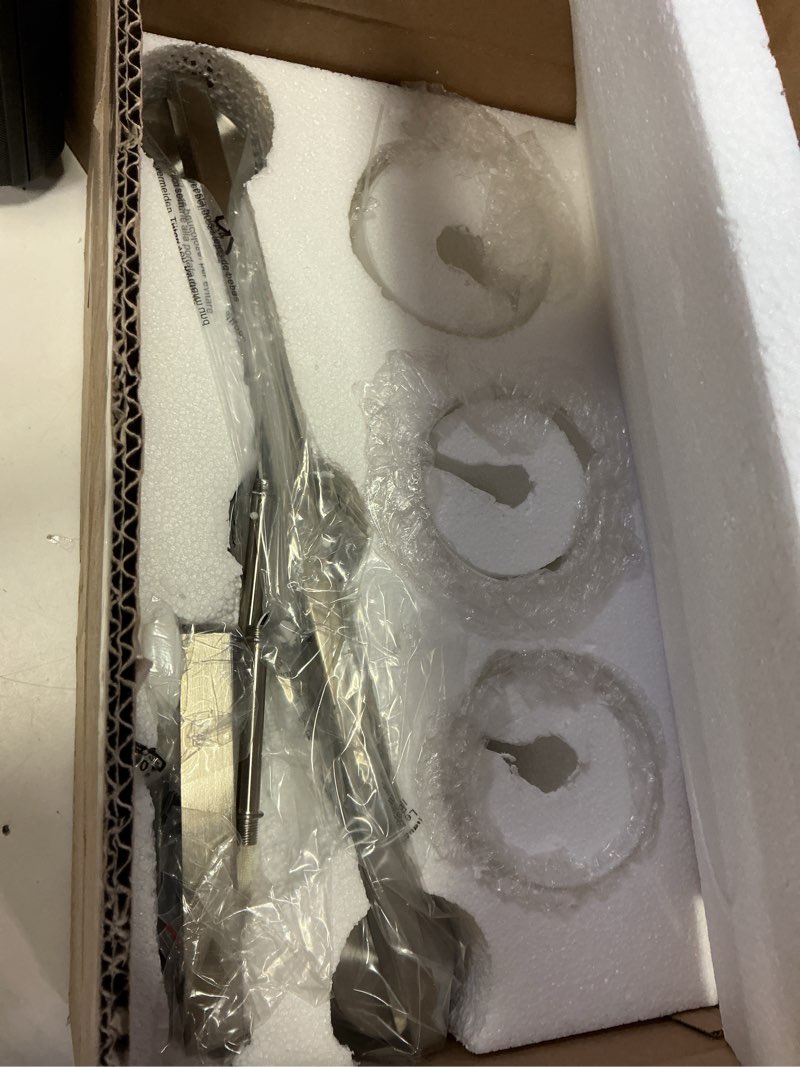 Condition photo showing New/Like New for 3-light bathroom light fixtures, modern vanity lights, brushed nickel metal wall lamp with white marble glass for bathroom, mirror, living room, bedroom, cabinet, porch, hallway, e26 base brushed nickel 3-light