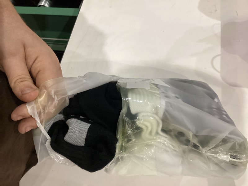 Condition photo showing Good Condition for 8 pair grip soccer socks for men, knee socks non slip grip pads for football baseball sports 6-11 black+white