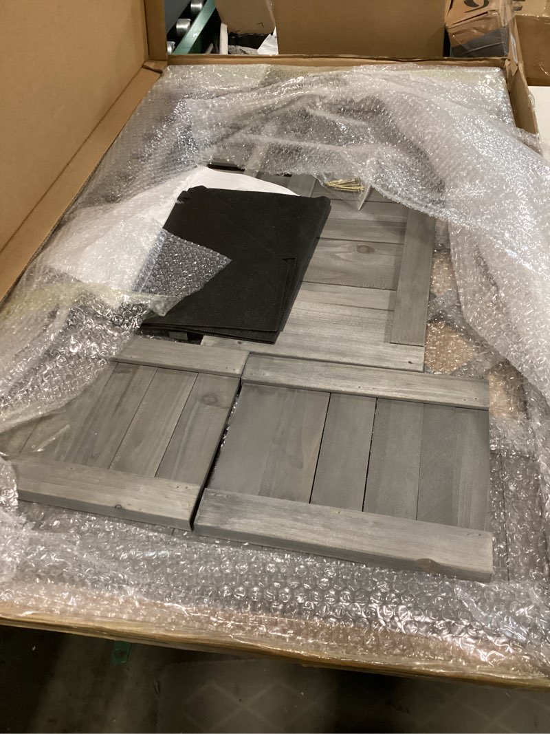 Condition photo showing Good Condition for wooden raised garden bed with trellis, 47" outdoor planter box for climbing plants, vertical modern gray garden planter for vegetables, flowers & vines, lattice plant support for patio yard balcony modern gray 47"x25"x9"