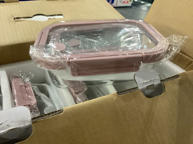 10-Pack Glass Food Storage Containers with Tempered Lids – Borosilicate, Airtight, Oven-Safe (-4°F~950°F), BPA-Free, 4.4 & 1.6 Cup, Leak-Proof, Dishwasher Safe (Pink)