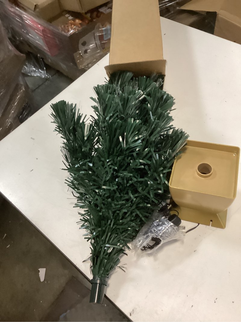 Condition photo showing Good Condition for 3ft Green Fiber Optic Christmas Tree,Pre-Lit Artificial Mini Christmas Tree, Tabletop Small Xmas Tree with Stars Holiday Home Decorations