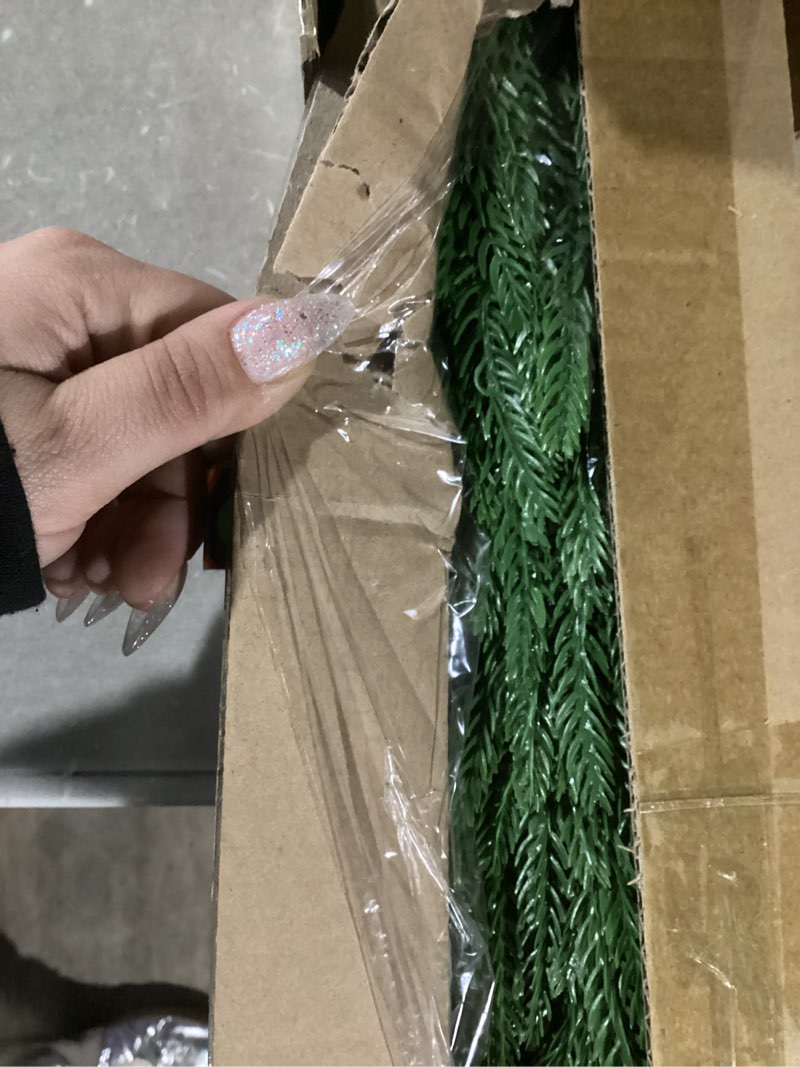 Condition photo showing Good Condition for Palonu 8Pcs 28 Inches Christmas Norfolk Pine Branches, Artificial Norfolk Pine Stems Faux Greenery, Fake Picks Pines Stems for Vase DIY Garland Wreath Xmas Indoor Outdoor Home Decor 28" Norfolk 8