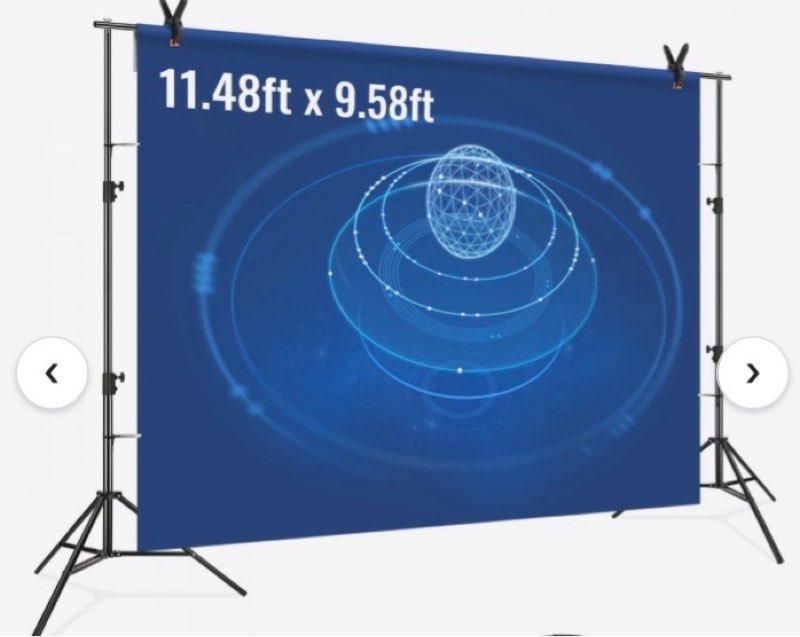 vevor 12 x 10 ft heavy duty backdrop stand, height adjustable photography backdrop stand, background support system with 6 clamps and a carry bag, for party, wedding, display, photo