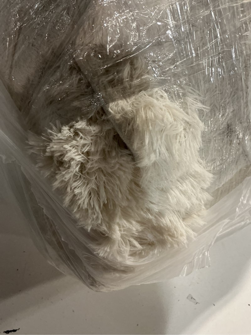 Condition photo showing As Is for ophanie area rugs 9x12 living room, large ivory bedroom carpet, big shag indoor thick soft nursery rug, fluffy carpets for boy and girls room dorm home decor aesthetic 2- ivory rectangular 9' x 12' (rectangular)