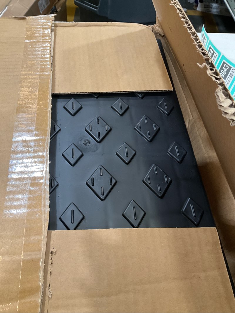 Condition photo showing Good Condition for 4" high 2-Piece Portable Automotive Curb Ramp, Heavy-Duty Plastic Threshold Ramp Track Interlocking Step Ramp Structure 6600 Lbs Load Capacity for Cars, Wheelchairs, Bikes, Motorcycles
