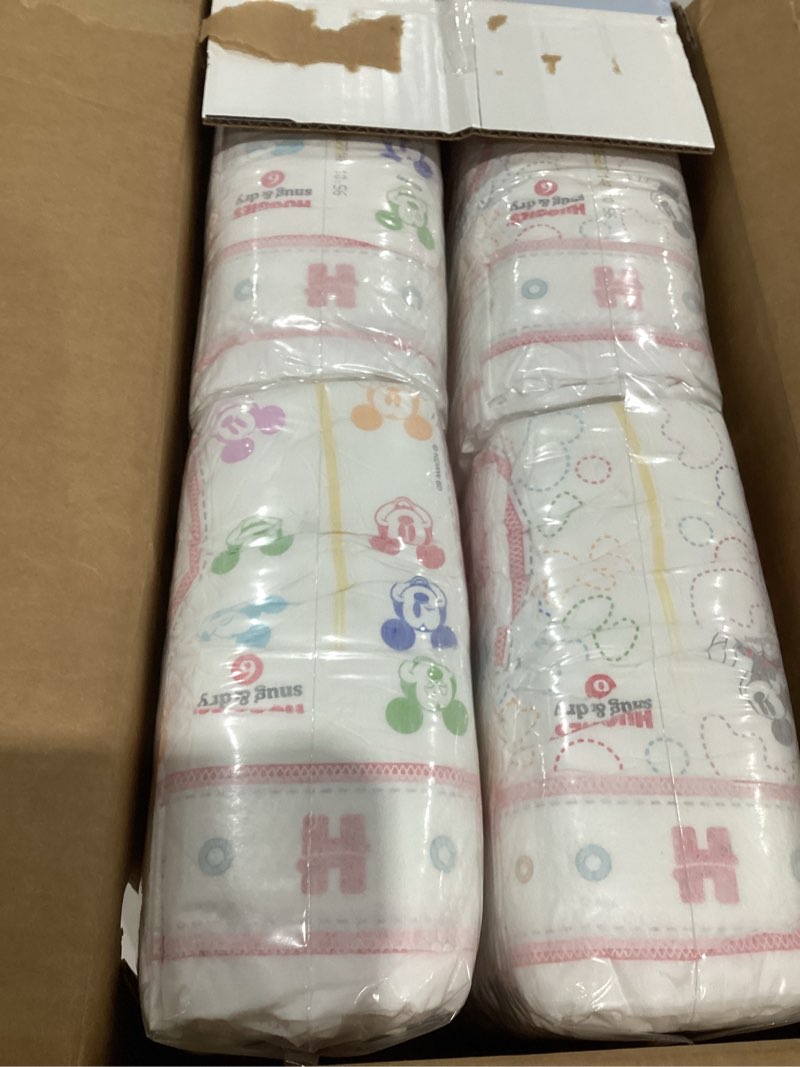 Condition photo showing New/Like New for huggies size 6 diapers, snug & dry baby diapers, size 6 (35+ lbs), 112 count, packaging may vary size 6 112