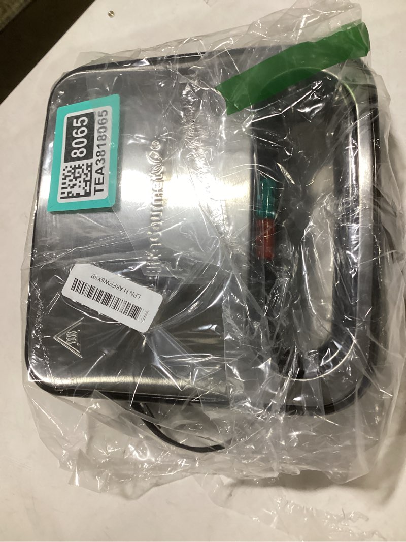 Condition photo showing Good Condition for Elite Gourmet ESM2207XSS Sandwich Panini Maker Grilled Cheese, Machine Tuna Melt Omelets Non-stick Cooking Surface, 2 Slice, 750 Watts, Stainless Steel