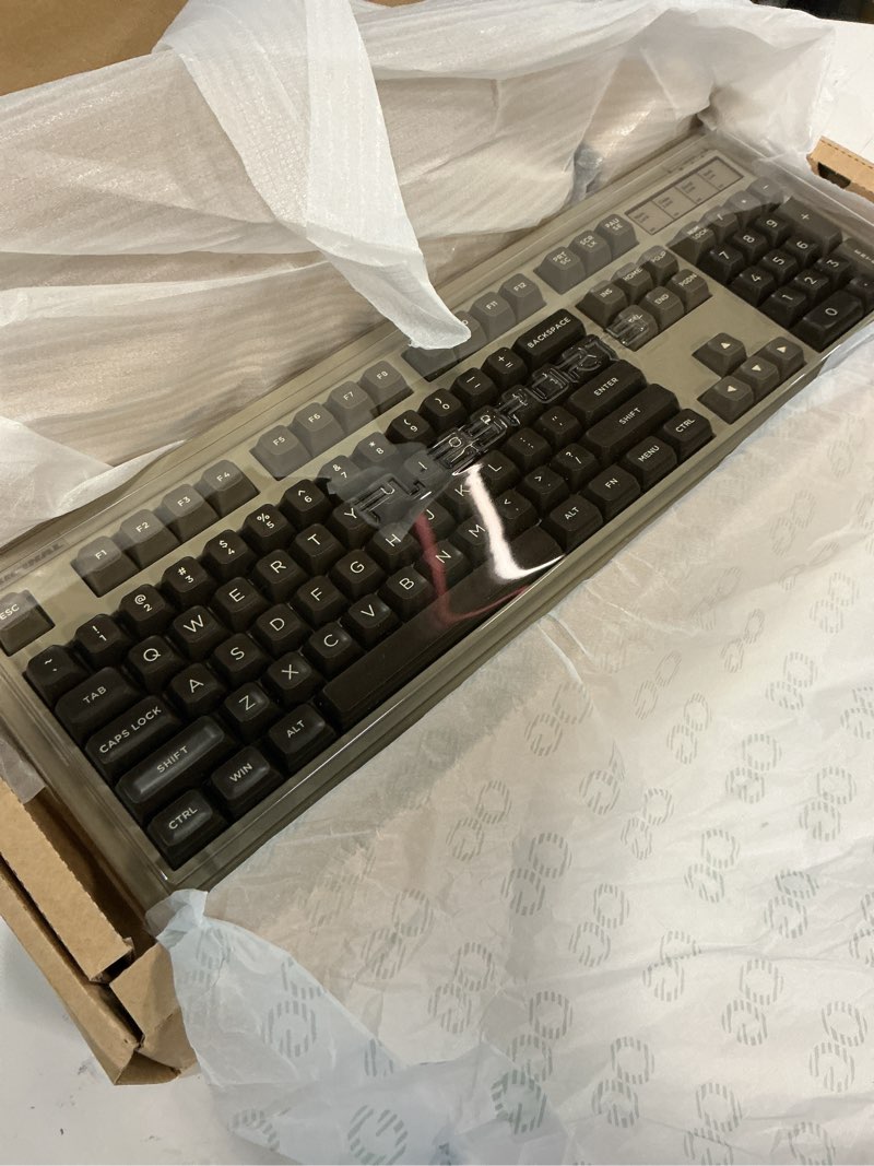 Condition photo showing Good Condition for fl·esports og104 retro tri-mode mechanical keyboard, full-size gasket mount gaming keyboard, hot swappable, pbt keycaps, 4000mah for mac/pc - pre-lubed creamy linear switches | gray 104 keys-gray creamy linear switch