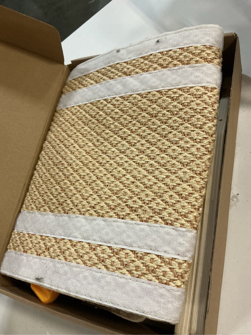 Condition photo showing New/Like New for petkaray inclined cat scratcher ramp, 24.8'' sisal cat scratcher for couch, scratching pad board with toy ball for indoor cats, furniture protector cat ramp, classic natural woven