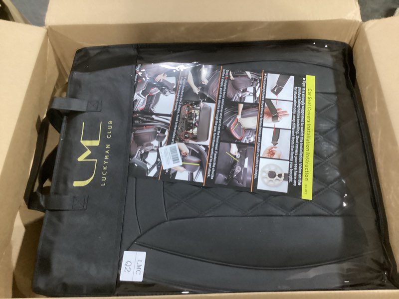 Condition photo showing Good Condition for LUCKYMAN CLUB F150 Faux Leather Seat Covers Fit for 2015-2025 F150 and 2017-2025 2025 F250 F350 F450 Pickup Trucks(Front Pair,Black) (2015-2026) Front Pair Black