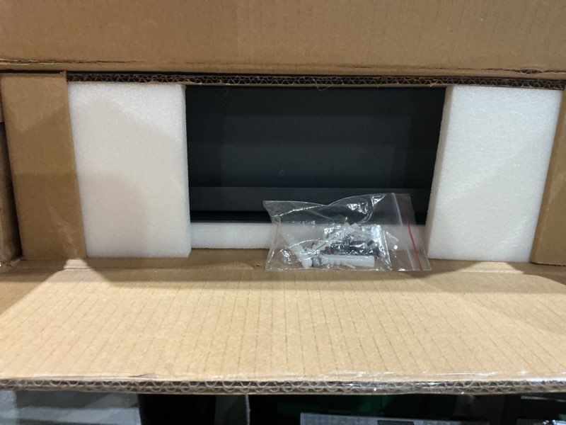 Condition photo showing Good Condition for black bathroom medicine cabinet with beveled edge mirrored door 15 x 24 inch, recessed or surface mount, with adjustable glass shelves matte black 15x24 inch beveled edge mirror