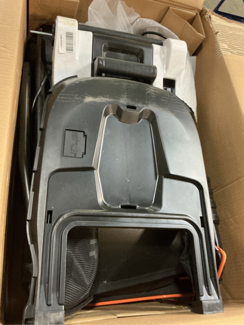 Condition photo showing As Is for litheli lawn mower 18" electric self propelled for garden yards, lightweight cordless lawn mower brushless with 6-position height adjustment, 2 x 20v 4.0ah battery white