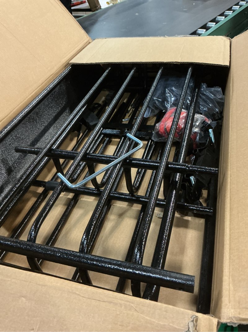 Condition photo showing Good Condition for Roof Rack Basket 51" X 36" X 5" Rooftop Rack Cargo Carrier Universal, Waterproof Cargo Bag 44 * 35 * 16", Cargo Net with Attachment Hooks, 2 pcs Ratchet Strap,Roof Pedal rooftop cargo carrier