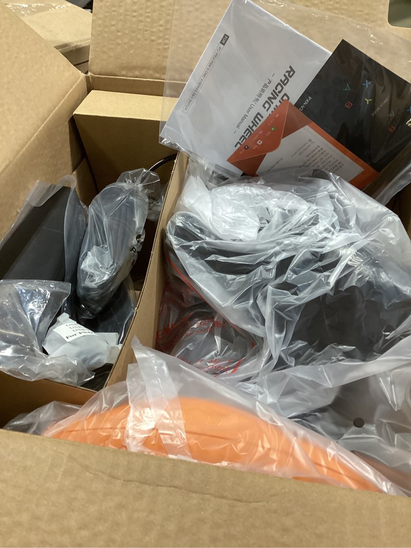 Condition photo showing Good Condition for pxn pc racing wheel, v3 pro 180 degree universal usb car sim game steering wheel with pedals for pc, xbox one, xbox series s/x, ps3, ps4, switch orange