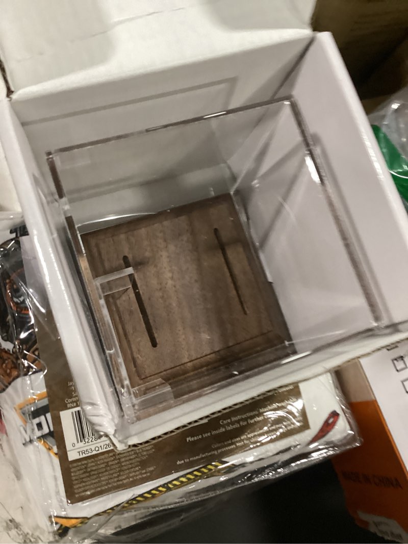 Condition photo showing Good Condition for baseball display case for balls walnut wood base acrylic baseball holder display case uv protection baseball cube box stand memorabilia autograph ball, ideal gift for official size ball display