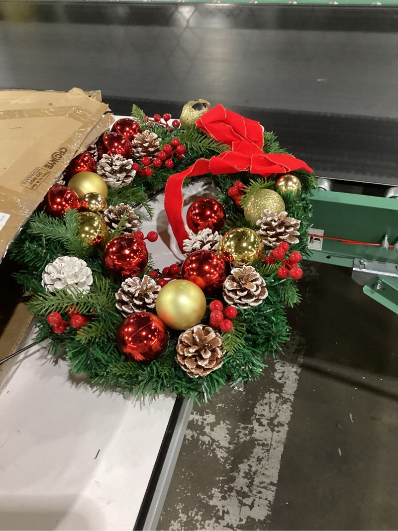 Condition photo showing Good Condition for Crowye 24in Christmas Cemetery Wreaths for Graves with 30 Inch Wreath Easel Stand Outdoor Cemetery Stand Decoration Red Bows Xmas Headstone Decor for Memorial Ornament Supplies(Modern)