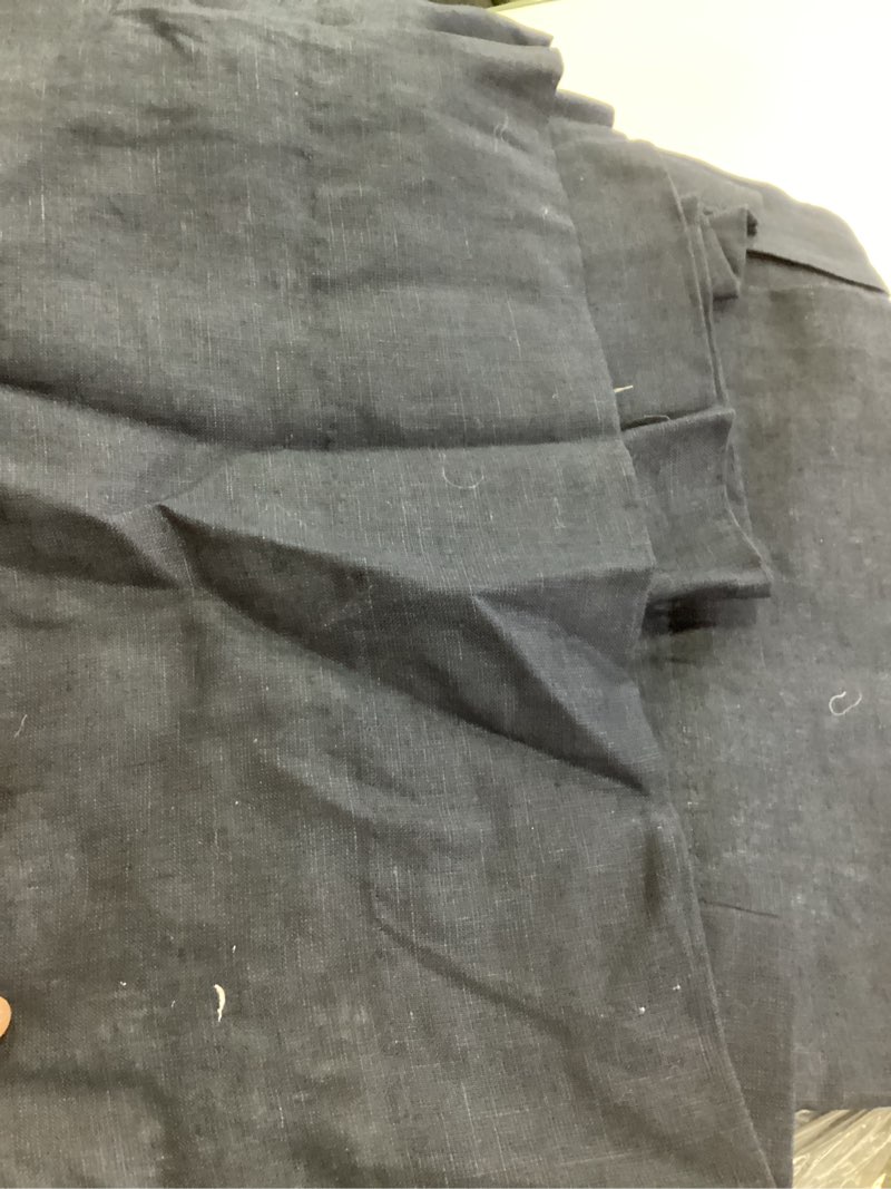 Condition photo showing Good Condition for european linen true blackout curtain - single panel, 48x96, navy 1 panel