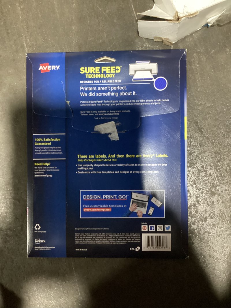 Condition photo showing Good Condition for permanent laser print-to-the-edge id labels w/surefeed, 1.66" dia, white, 600/pk