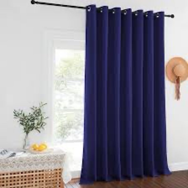 nicetown patio blackout curtain panels - extra wide sliding door thermal insulated drape, privacy ro