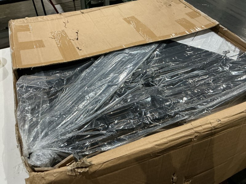 Condition photo showing As Is for 15 panels garden fencing animal barrier with lock, 33 in(h) x 36 ft(l) dog fence outdoor for yard rustproof no dig decorative tall garden fences metal wire panel border rabbit ground stakes fencing 15 pack - 33in(h) x 36ft(l) with lock black
