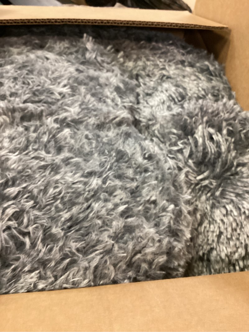 Condition photo showing Good Condition for bedfolks calming donut dog bed, 36 inches round fluffy for large dogs, anti-anxiety plush, machine washable (dark grey, large) 36.0"l x 36.0"w x 8.0"th dark grey