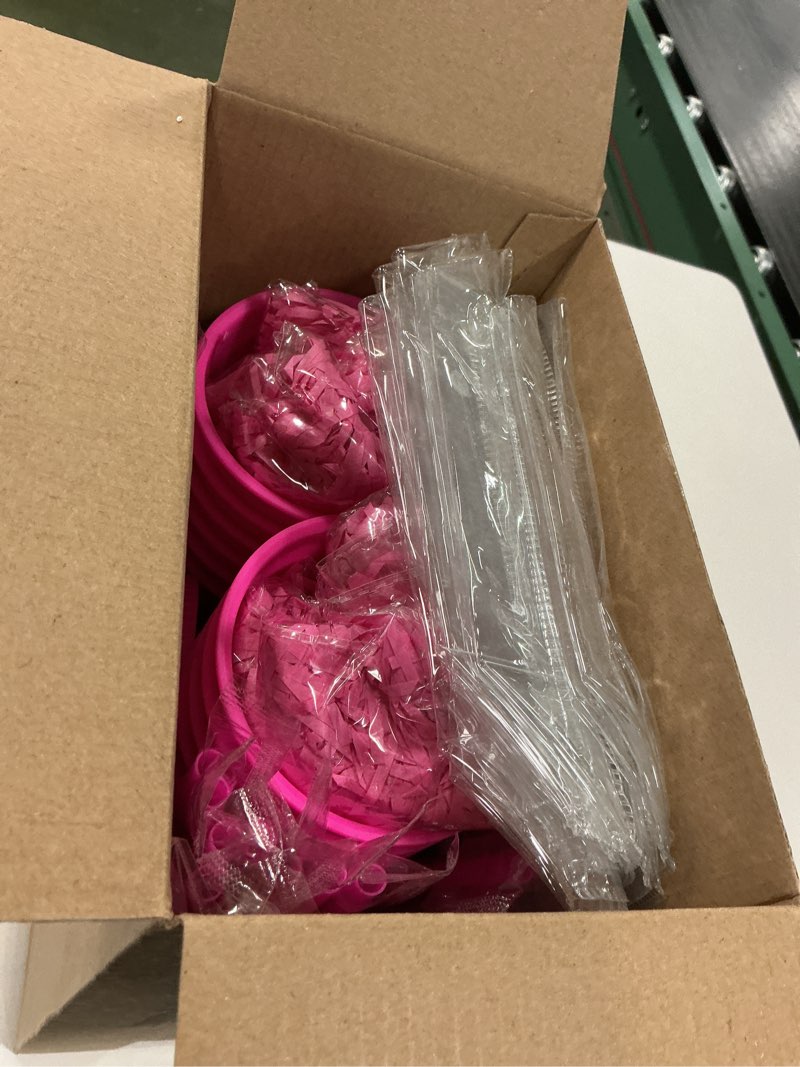Condition photo showing New/Like New for Jingmore 12 Sets Breast Cancer Awareness Gift Sets Including 12 Clear PVC Bags with Handles 12 Pink 