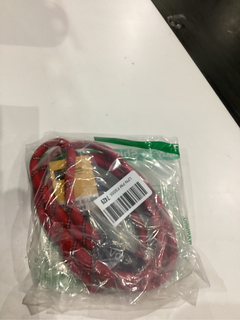 Condition photo showing Good Condition for Fida Durable Slip Lead Dog Leash, 6 FT x 3/8" Heavy Duty Comfortable Strong Rope Slip Lead for Small Dogs and Puppies, No Pull Pet Training Leash with Highly Reflective (3/8", Red) Small(3/8"-6ft) Red