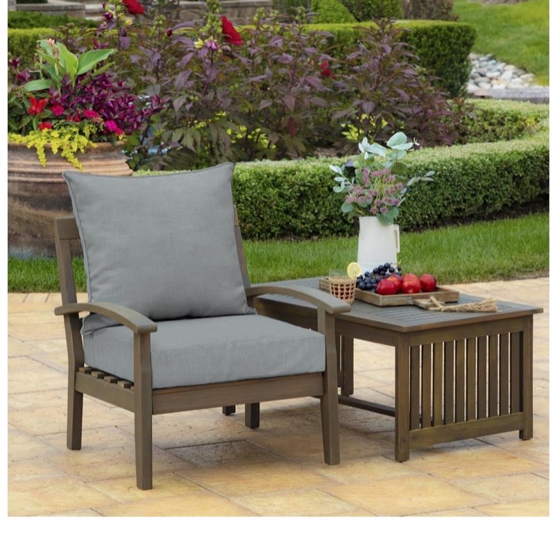 Grey chair cushion outdoor