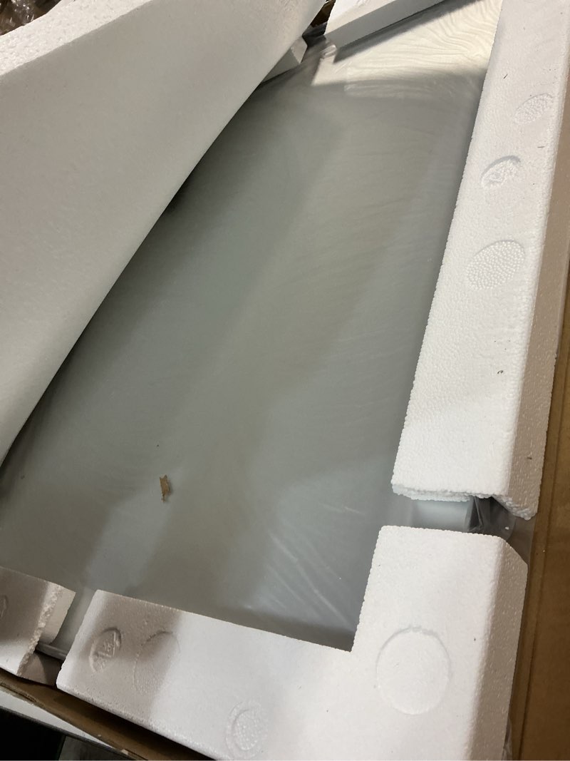 Condition photo showing Good Condition for LOAAO 24X30 Inch Black Metal Framed Bathroom Mirror for Wall, Matte Black Bathroom Vanity Mirror Farmhouse, Large Rounded Rectangle Mirror, Anti-Rust, Hangs Horizontally or Vertically Black 24"L x 30"W